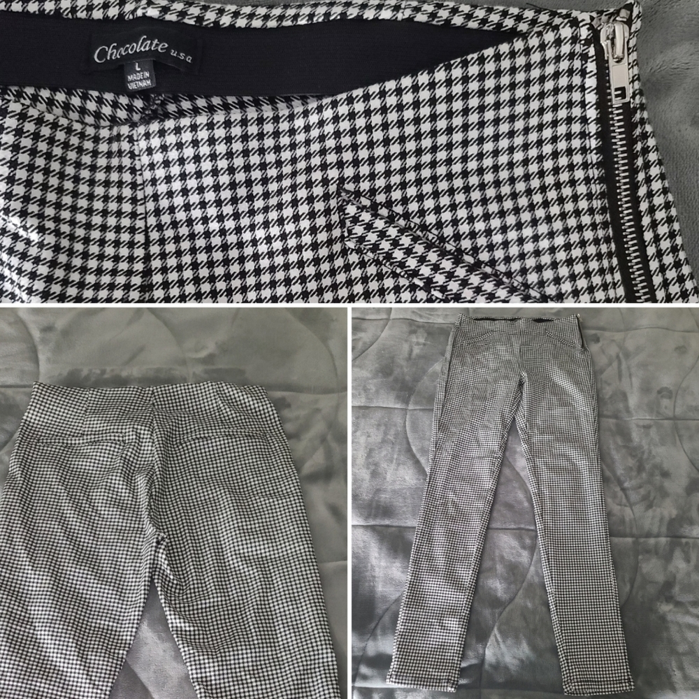 Like New - Chocolate USA - Black/White Checkered Pants